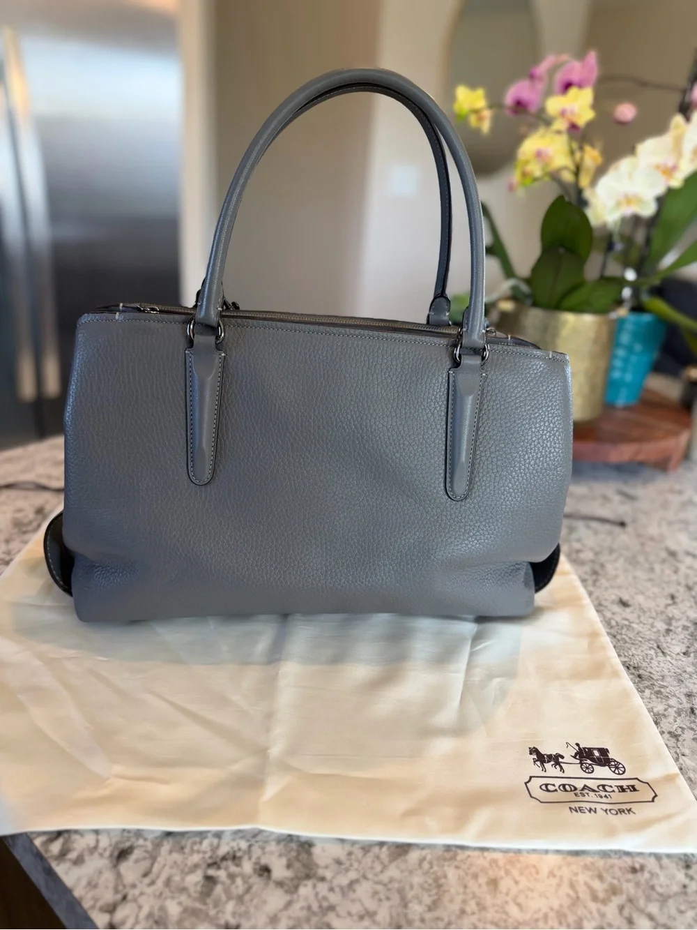 Coach Brooklyn Carryall 34 Leather Bag - Picture 4 of 11